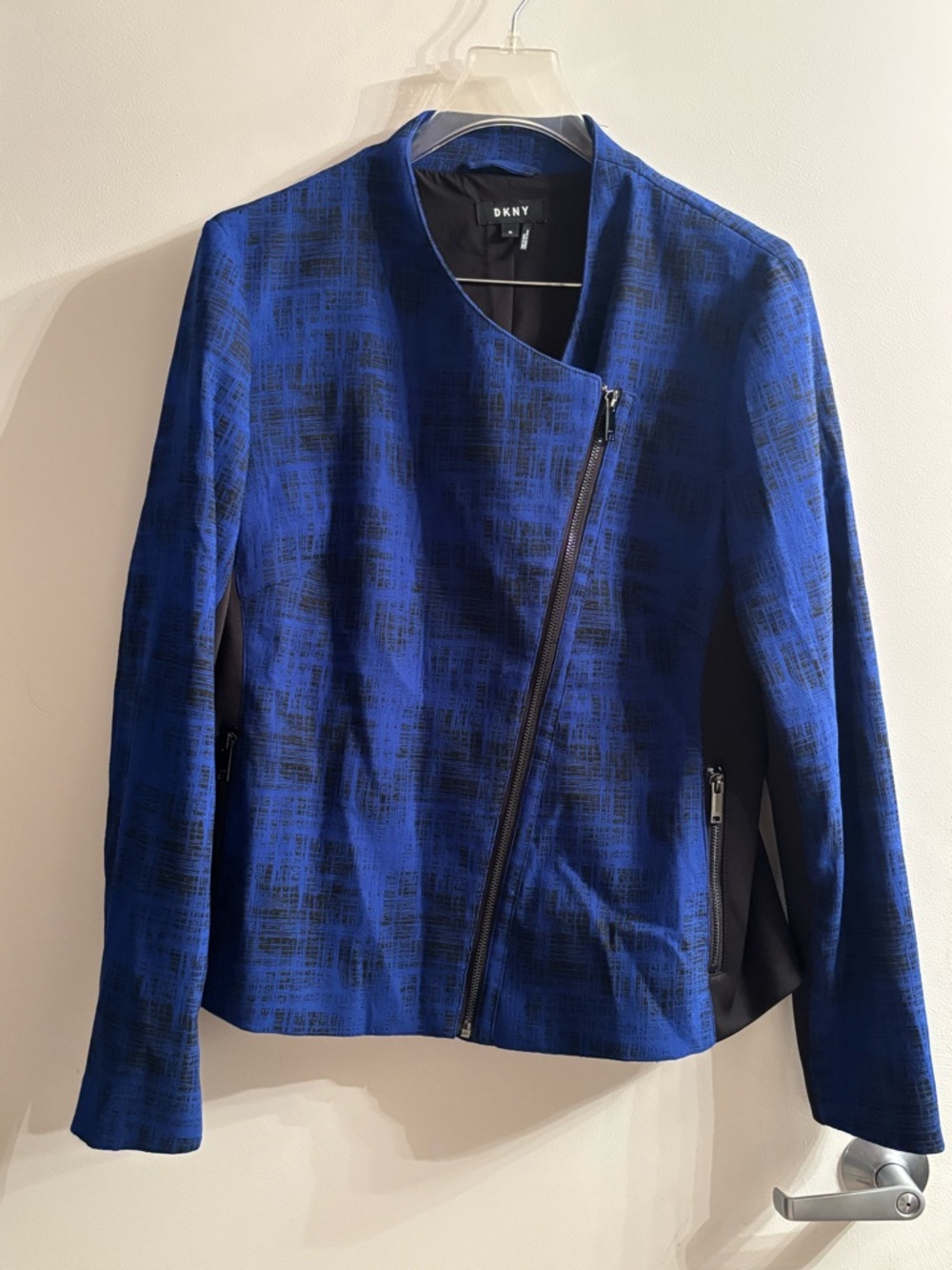 MWOT DKNY Blue moto Zip Blazer